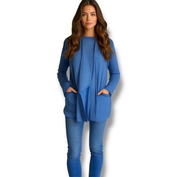 Eileen Fisher Sweaters - Eileen Fisher Cardigan Set Merino Wool Vest Sweater Light Blue, Size L